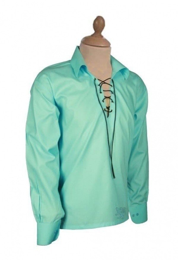turquoise jacobite_ghillie shirt made to measure