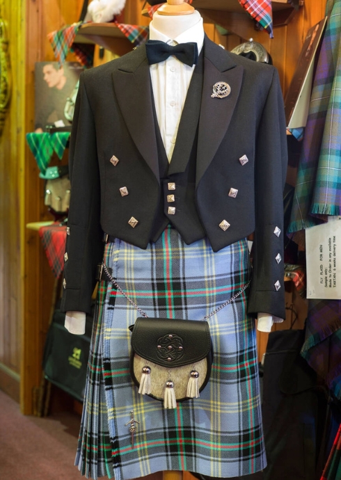 prince charlie kilt outfit on a mannequin